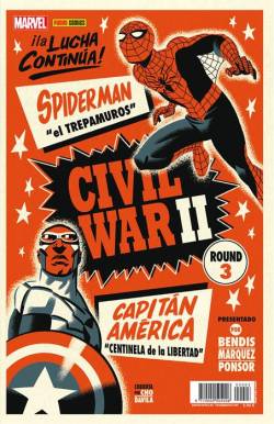 Portada Civil War Ii Nº3 (Portada Alternativa Spiderman Vs Capitan America)