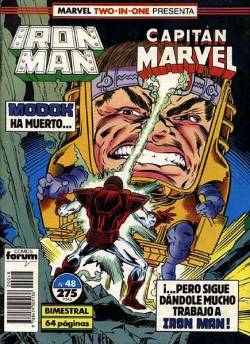 Portada Iron Man Vol I # 48 Two In One Capitan Marvel