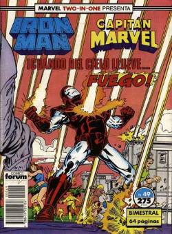Portada Iron Man Vol I # 49 Two In One Capitan Marvel